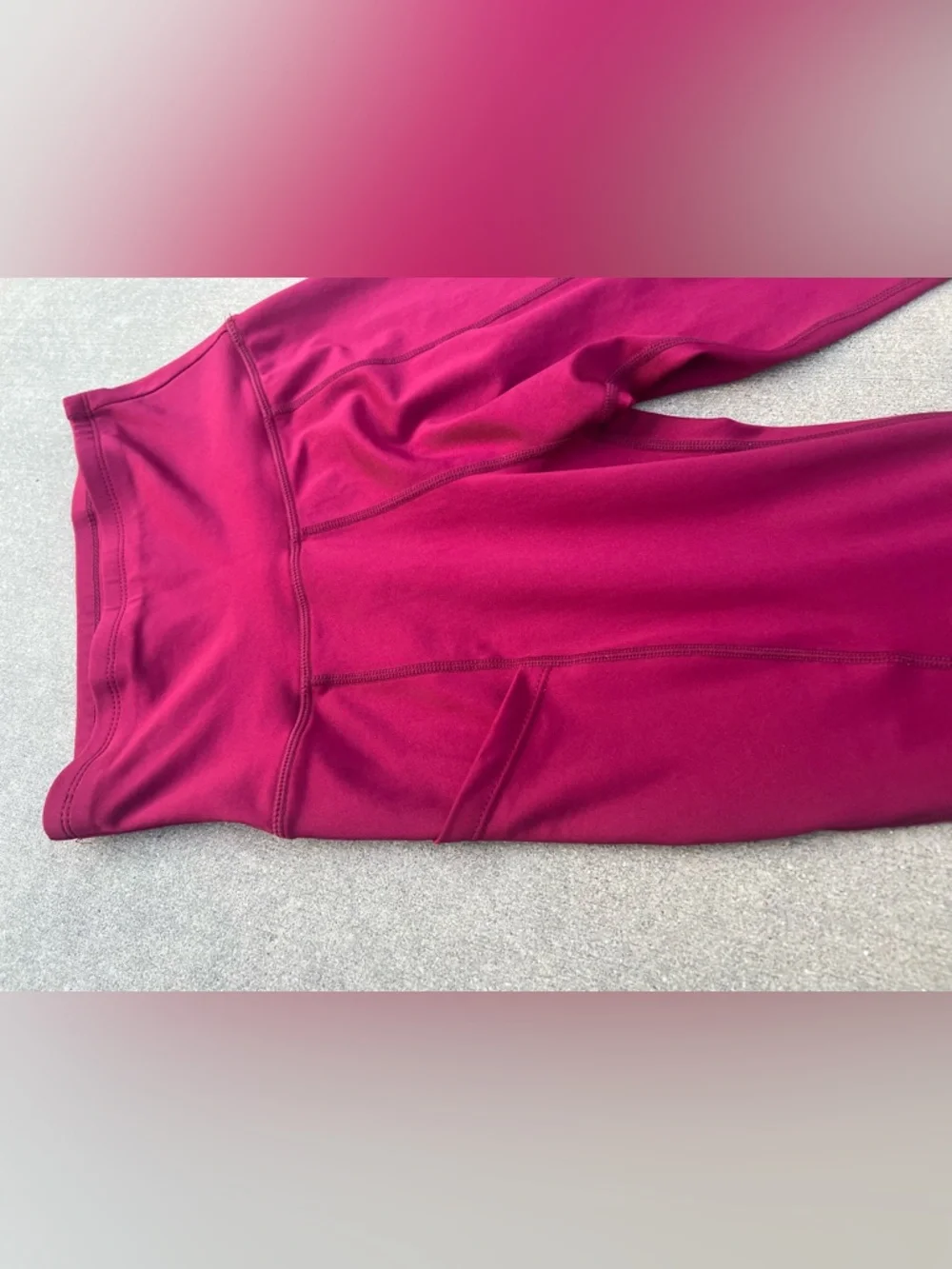 Bright Maroon Pocket Legging Small Athleisure NWOT High Waist Full Length Active